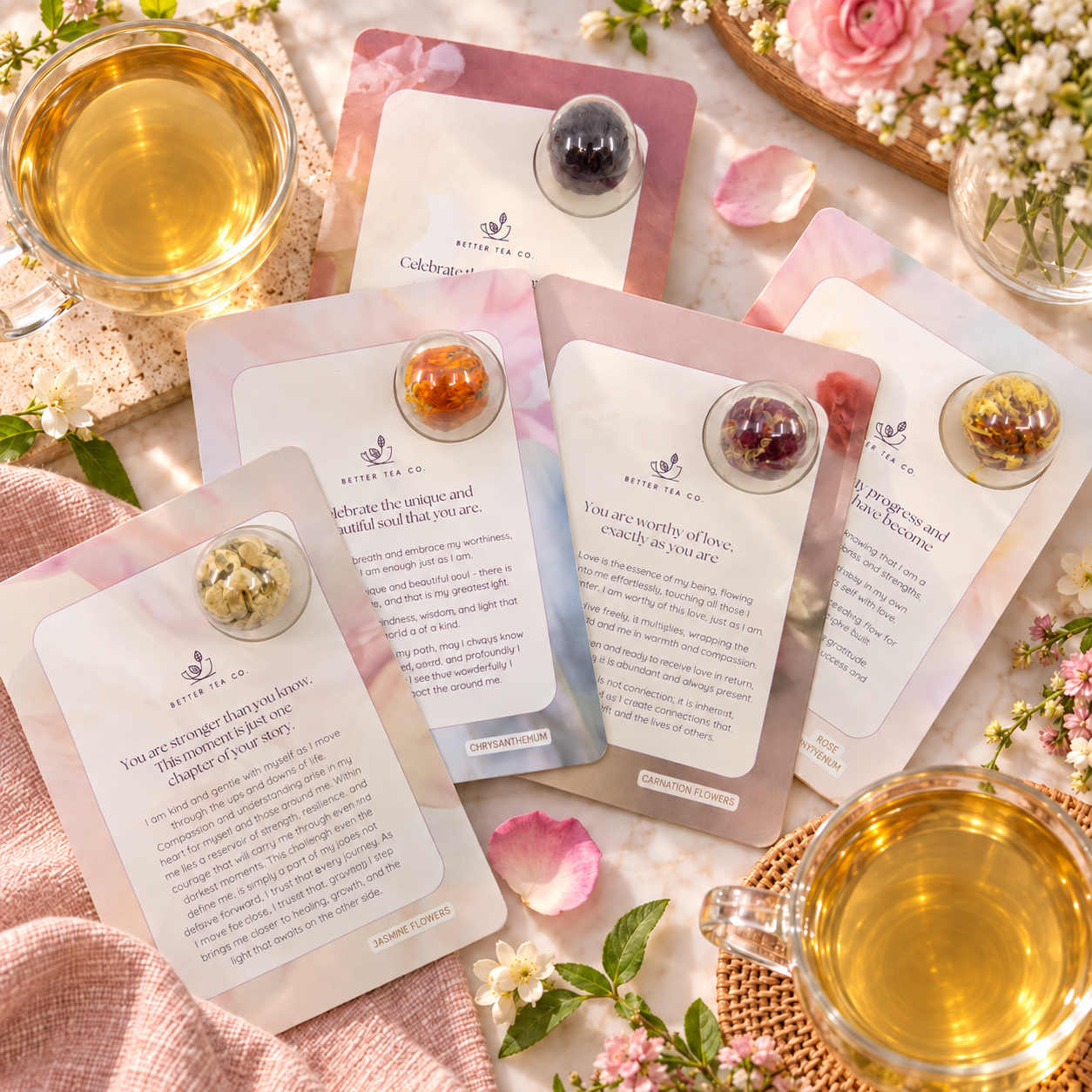 Blooming Tea Affirmation Gift Card - Bouquet