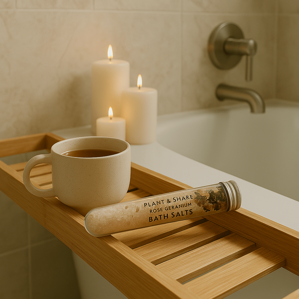 Rose & Geranium Spa Salts Tube - Better Tea Co.